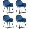 Image de Vidaxl - Chaises À Manger Lot De 4 Bleu Velours