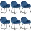 Image de Vidaxl Chaises À Manger Lot De 6 Bleu Velours