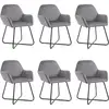 Image de Vidaxl - Chaises À Manger Lot De 6 Gris Velours