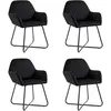 Image de Vidaxl - Chaises À Manger Lot De 4 Noir Velours