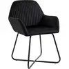 Image de vidaXL Chaises de salle à manger 6 pcs. noir velours