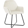Image de vidaXL Chaises de salle à manger 4 pcs. Crème velours