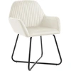 Image de vidaXL Chaises de salle à manger 6 pcs. Velours crème