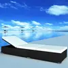 Image de vidaXL Bains de soleil avec support 2 pcs. Poly rotin noir