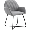 Image de vidaXL Chaises de salle à manger 4 pcs. Tissu gris clair