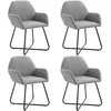 Image de Vidaxl - Chaises À Manger Lot De 4 Gris Clair Tissu