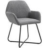 Image de vidaXL Chaises de salle à manger 4 pcs. Tissu gris foncé