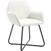 Image de vidaXL Chaises de salle à manger 4 pcs. Tissu crème
