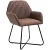 Image de vidaXL Chaise de salle à manger 4 pcs. Marron Tissu