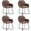 Image de Vidaxl - Chaises À Manger Lot De 4 Marron Tissu