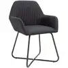 Image de vidaXL Chaise de salle à manger 4 pcs. tissu noir