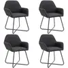 Image de Chaises À Manger Lot De 4 Noir Tissu Vidaxl