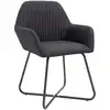 Image de vidaXL Chaise de salle à manger 6 pcs. tissu noir