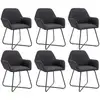 Image de Chaises À Manger Lot De 6 Noir Tissu Vidaxl