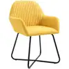 Image de vidaXL Chaises de salle à manger 4 pcs. Tissu jaune