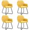 Image de Vidaxl - Chaises À Manger Lot De 4 Jaune Tissu
