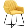Image de vidaXL Chaises de salle à manger 6 pcs. Tissu jaune