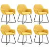 Image de Vidaxl - Chaises À Manger Lot De 6 Jaune Tissu