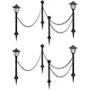 Image de Lampes Solaires 4 Pcs Avec Chaîne Et Piquets Vidaxl