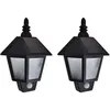 Image de Appliques Murales Solaires 2 Pcs Avec Capteur De Mouvement Noir Vidaxl
