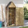 Image de vidaXL Remise à outils de jardin avec porte 69,5x32x178 cm Pin imprégné