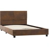 Image de vidaXL Sommier brun aspect daim 100x200 cm