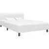 Image de vidaXL Cadre de lit blanc en similicuir 140×200 cm
