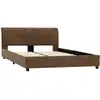 Image de Cadre De Lit Sans Matelas Marron Similicuir Daim 120x200 Cm Vidaxl