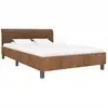 Image de vidaXL Cadre de lit brun aspect daim 140 × 200 cm