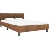 Image de Vidaxl Cadre De Lit Marron Similicuir Daim 140 X 200 Cm
