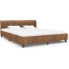 Image de vidaXL Sommier brun aspect daim 160 x 200 cm
