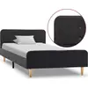 Image de vidaXL Bettgestell Dunkelgrau Sackleinen 90x200 cm