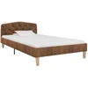 Image de vidaXL Sommier brun aspect daim 90x200 cm