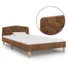 Image de Cadre De Lit Marron Similicuir Daim 90 X 200 Cm