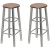 Image de vidaXL Tabouret de bar 4 pcs Argenté et brun MDF