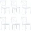 Image de Vidaxl - Chaises À Manger Lot De 6 Blanc Bois D'Hévéa Massif