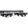 Image de Vidaxl Canapés De Jardin Palette 6 Pcs Noir Bois