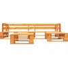 Image de canapé de jardin en palettes 4 pièces bois brun miel