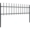 Image de vidaXL Clôture de jardin avec pointes de lance acier 10,2 x 0,6 m noir