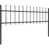 Image de vidaXL Clôture de jardin avec pointes de lance acier 13,6 x 0,6 m noir
