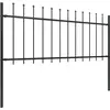 Image de vidaXL Clôture de jardin avec pointes de lance acier 10,2 x 0,8 m noir