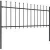 Image de vidaXL Clôture de jardin avec pointes de lance Acier 13,6 x 0,8 m Noir