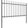 Image de vidaXL Clôture de jardin avec pointes de lance Acier 8,5 x 1 m Noir