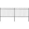 Image de Vidaxl - Clôture De Jardin Avec Dessus En Lance Acier 3,4x1,2 M Noir