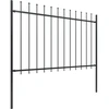 Image de vidaXL Clôture de jardin avec pointes de lance Acier 5,1 x 1,2 m Noir