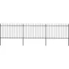 Image de Vidaxl - Clôture De Jardin Avec Dessus En Lance Acier 5,1 X 1,2 M Noir