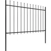 Image de Clôture de jardin avec pointes de lance Acier 6,8 x 1,2 m Noir