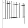 Image de vidaXL Clôture de jardin avec pointes de lance Acier 10,2 x 1,2 m Noir