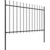 Image de vidaXL Clôture de jardin avec pointes de lance Acier 11,9 x 1,2 m Noir
