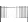 Image de Vidaxl - Clôture De Jardin Avec Dessus En Lance Acier 3,4 X 1,5 M Noir